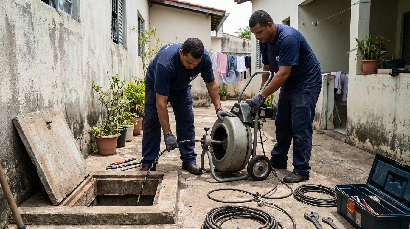 Desentupimento de Coluna Sanitária em Sete Lagoas‑MG
